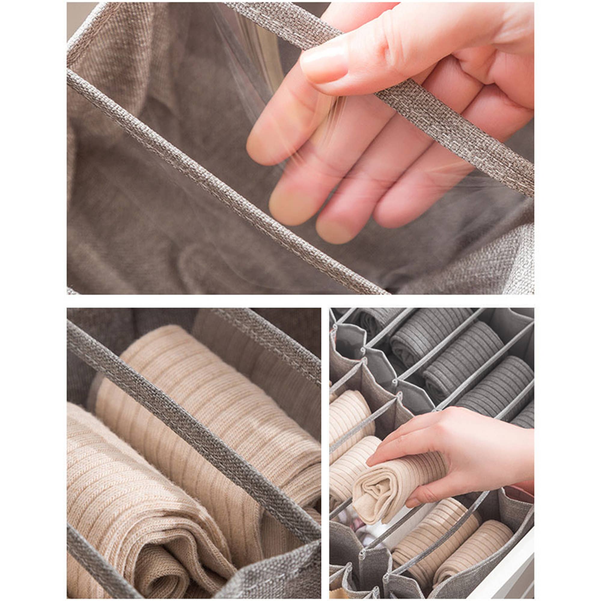 Periea – wholesale Drawer organiser – Periea 'Lottie' Drawer Organisers - Set of 3 - Grey Line4