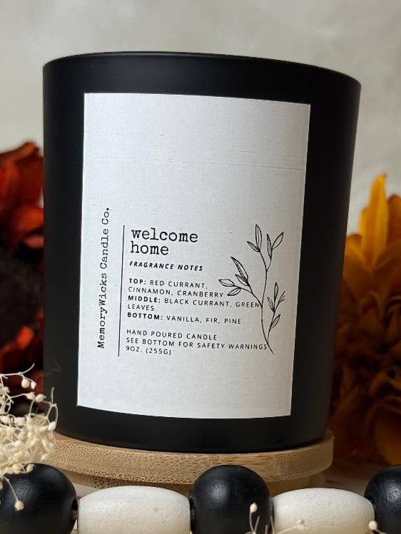 Welcome Home 9oz. Jar for wholesale by MemoryWicks Candle Co.
