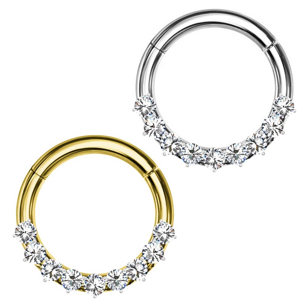 Awaken - Wholesale Single Earring - Circle Ear Piercing with Crystals - PO-4341