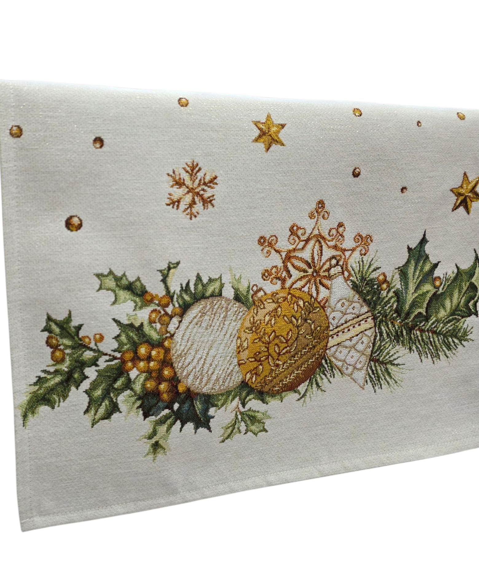 Lunaria Lab - Wholesale Tafelloper - Gold Holly Lurex kersttafelloper van gobelin1