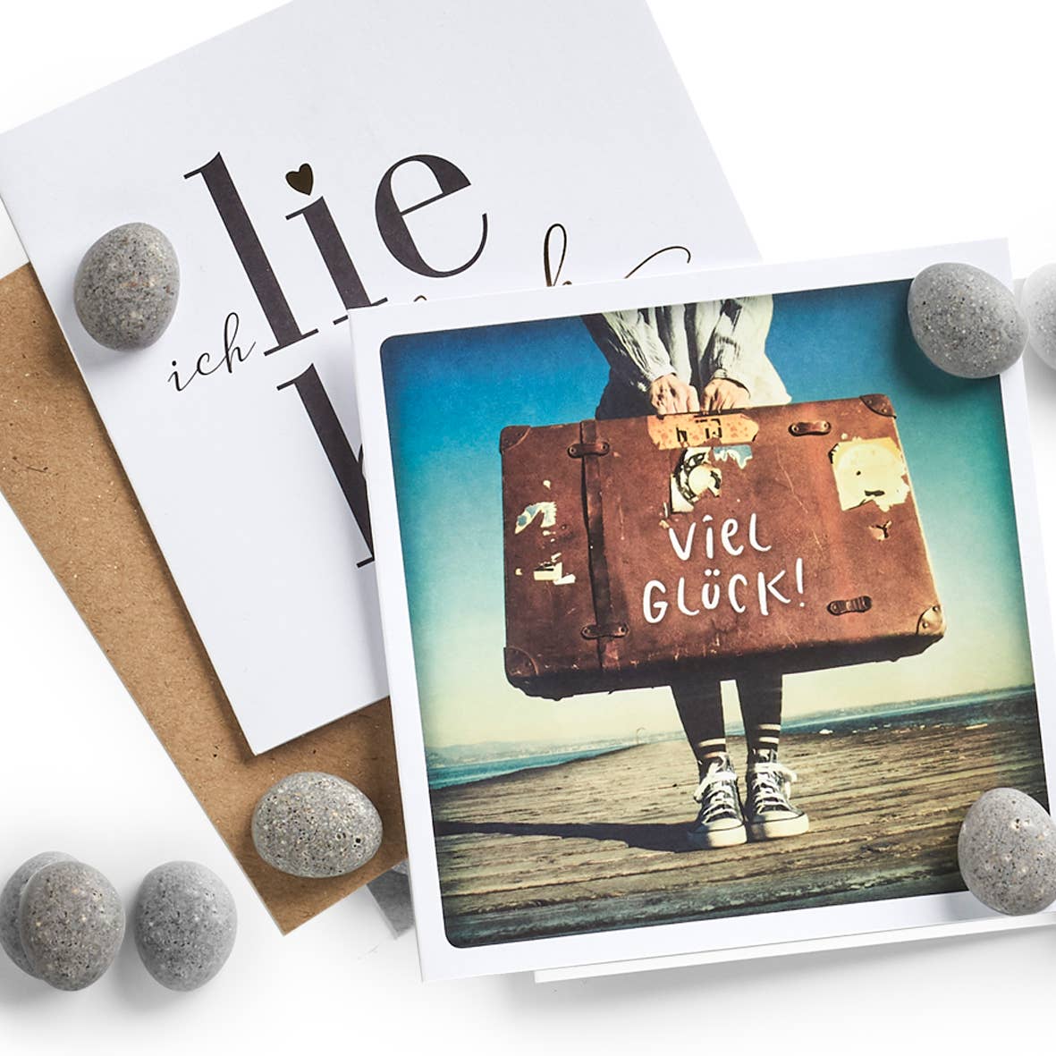 gris Set de 6 imanes 'Stone' de poliéster de venta al por mayor en Faire1