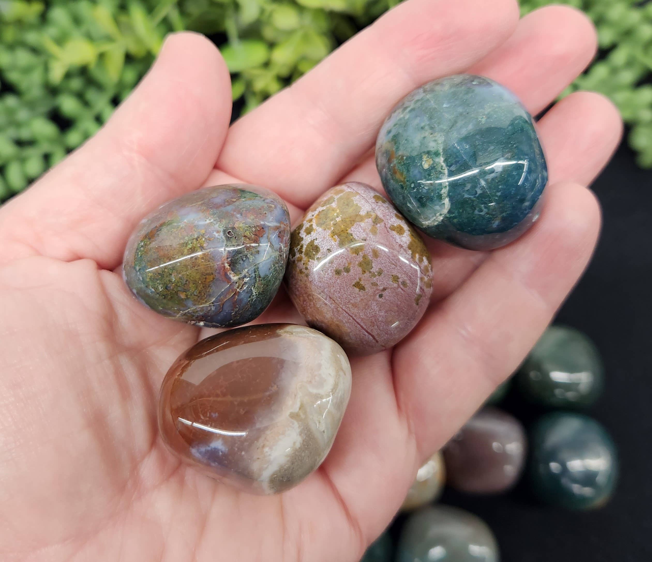 Meraki Gemstones - Wholesale Spirituele steen/kristal - Ocean Jasper (1 kg/2,2 lbs.) Trommelde stenen ca. 30-35 mm7