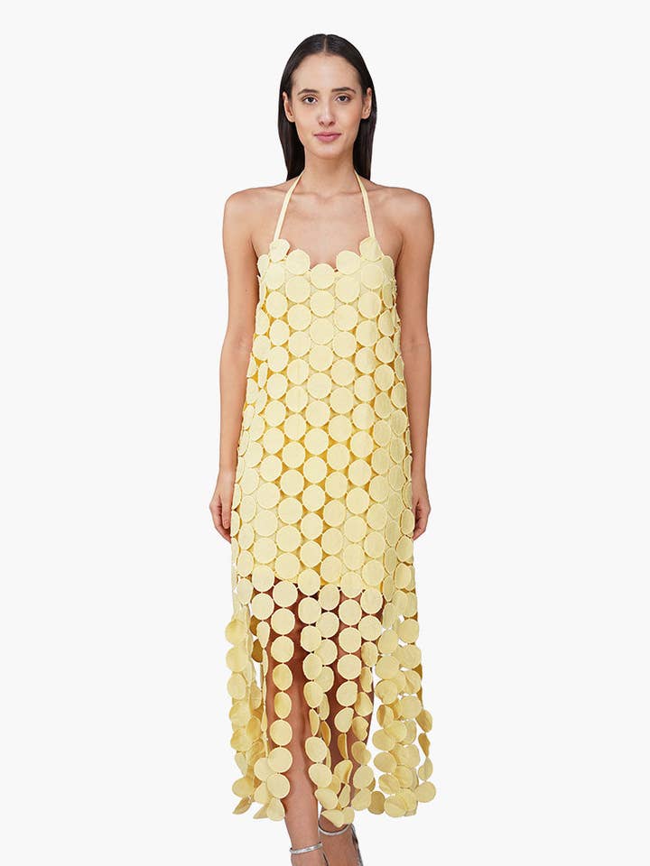 Set of 6 Butter Yellow Opal Circle Radiance Dress (S, M & L) for wholesale by America & Beyond