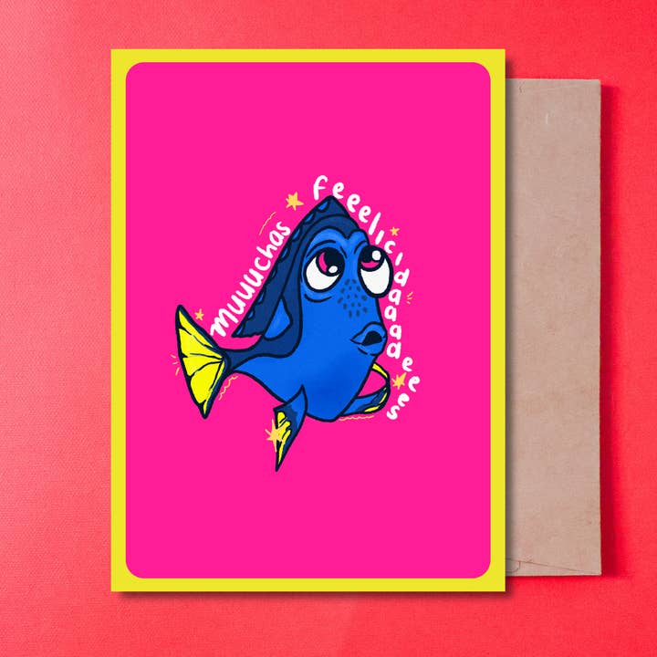 Beaucoup de bonheur carte Dori en espagnol avec enveloppe pour la vente par Gaec Studio