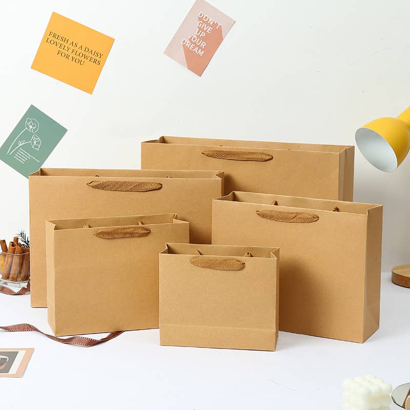 ByHome - Wholesale Gift Bag - Horizontal Brown Thick Kraft Paper Gift Bag w/ free tissue4