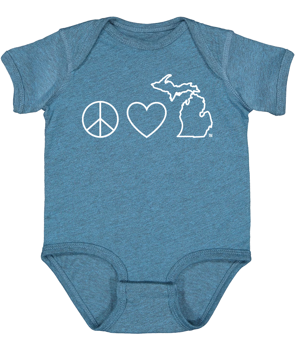 Michigan Awesome - Wholesale Bodysuit (Non-Footed) - Baby - Peace Love Michigan Baby Onesie2