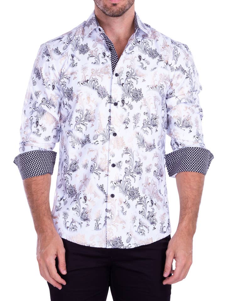212296 - Camisa de Vestir Blanca de Manga Larga con Botones para venta al por mayor de Bespoke Moda