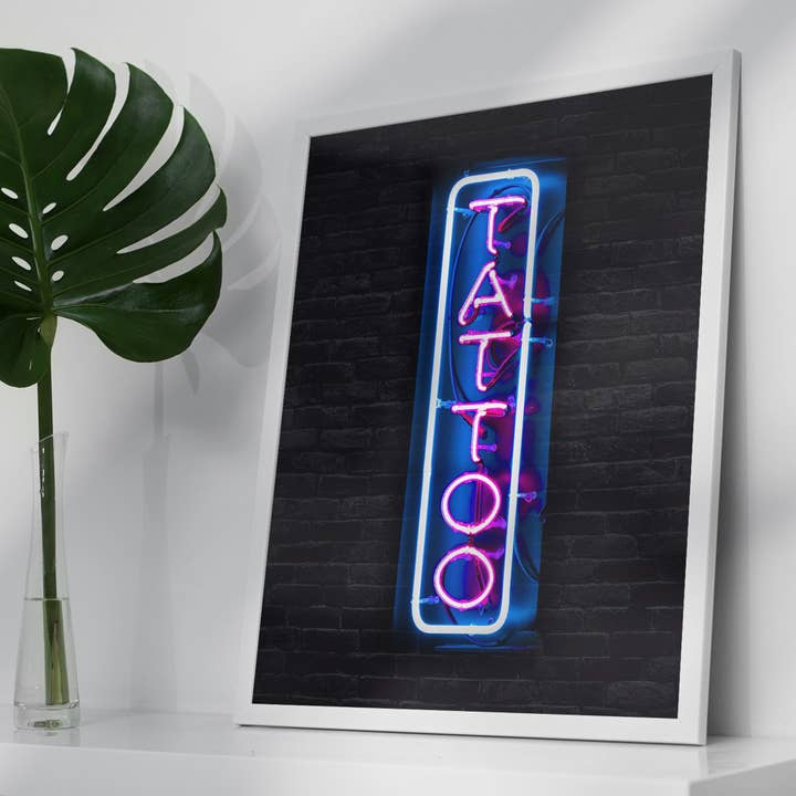 Ink & Drop – wholesale Photograph – Tattoo Neon Sign Photography Print3