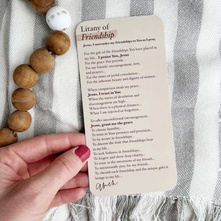 Abundance of Grace - Wholesale Religious Card - Litany of Friendship Prayer Card