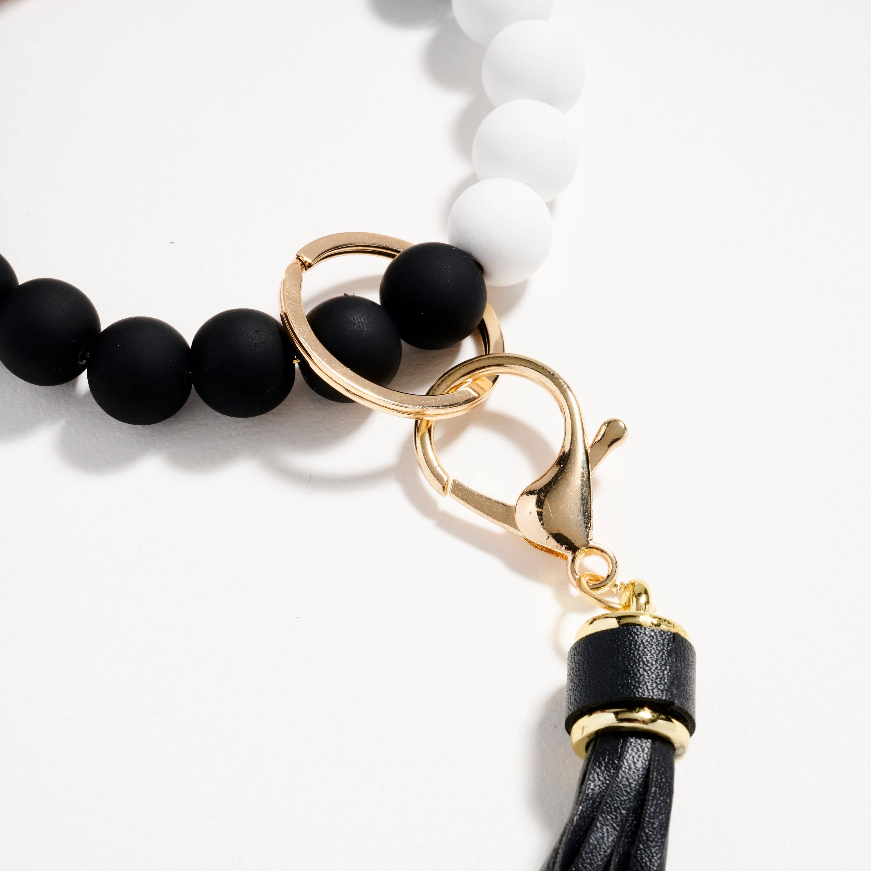 Frem – wholesale Keychain bracelet – Beaded Bracelet Keychain with Tassel – Silicone Bead Wristlet Key Ring19