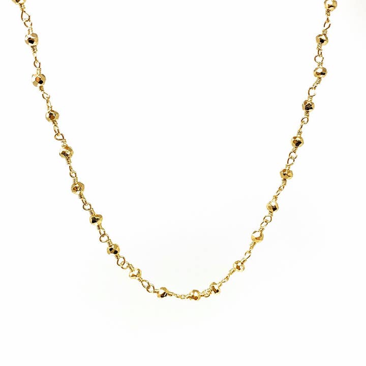 Pyrite Gold Beaded Necklace for wholesale by Merelani Designs
