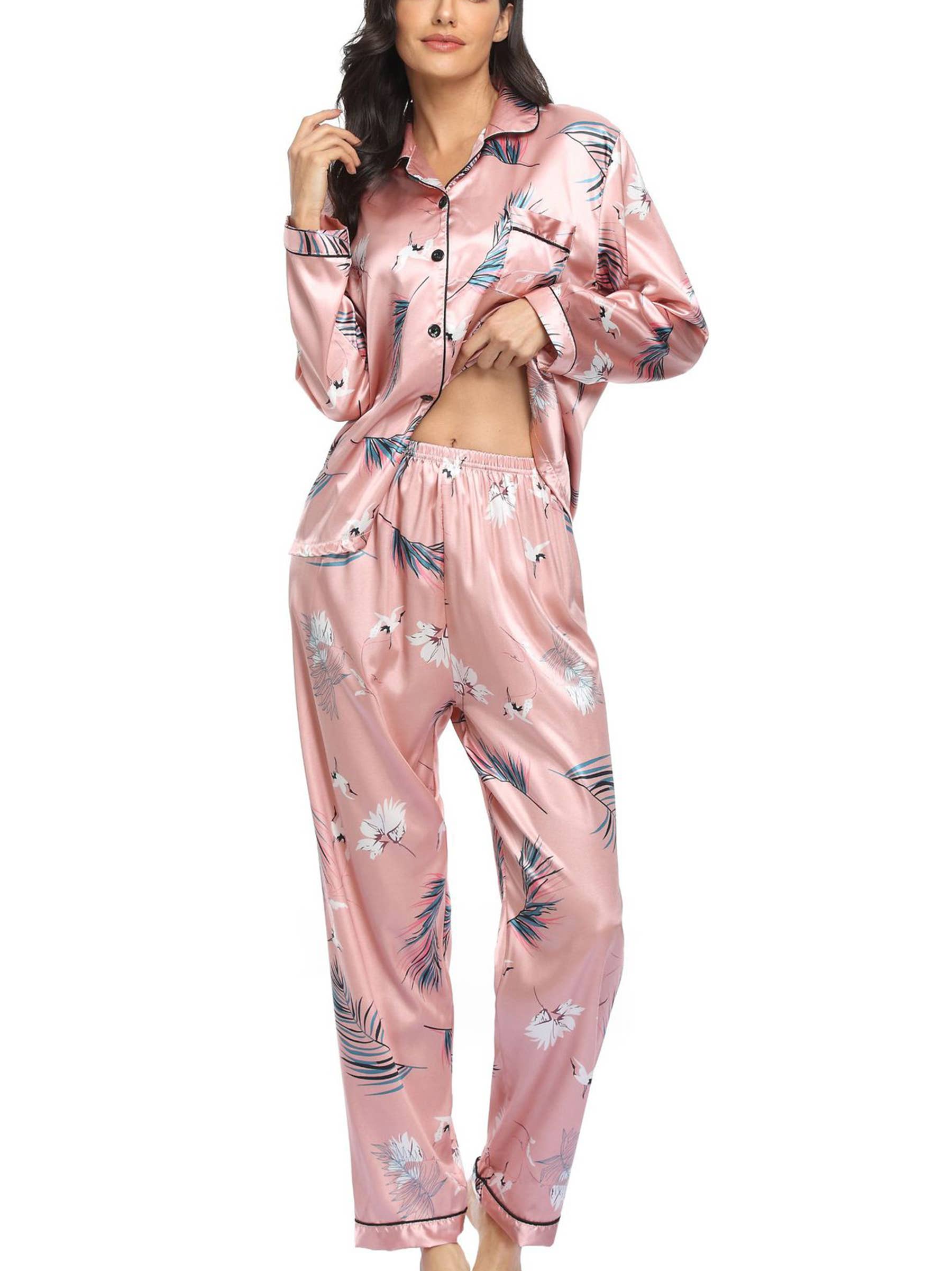Wholesalesir - Vente Haut et bas de pyjama – femme - Pyjama en fourrure élastique teinté en deux pièces pour femmes0