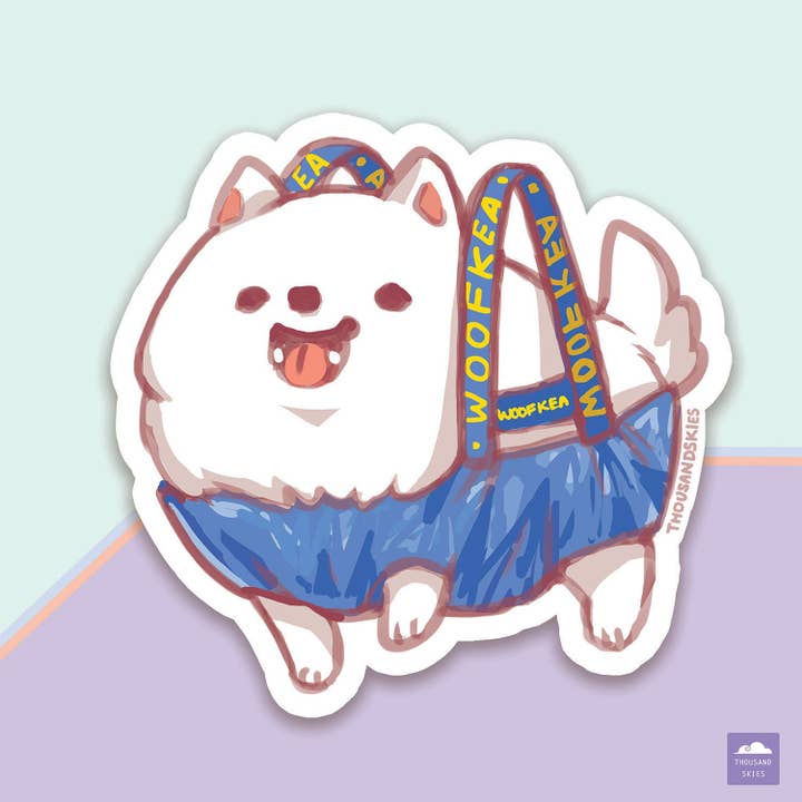 Thousand Skies - Wholesale Sticker - Vinyl Sticker Samoyed Shopping Bag
