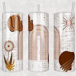 Boho- rainbow - cactus - Tumbler - 20 oz tumbler for wholesale by Countryside Savage
