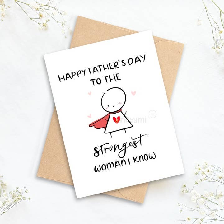 Glad Fars dag til den stærkeste kvinde jeg kender Greet Card for engroshandel hos inkbymi