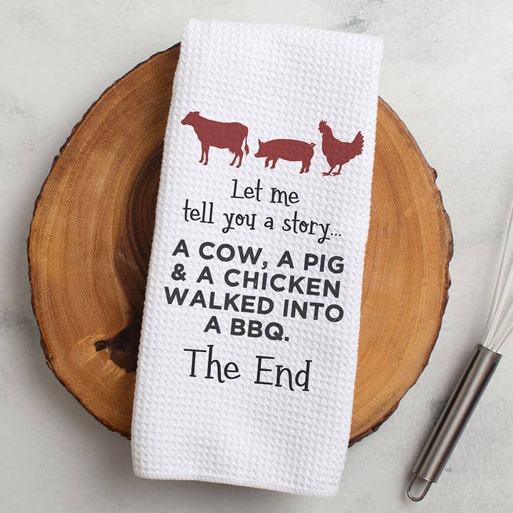 Canary Road - Wholesale Tea Towel - BBQ Story Kitchen Towel, BBQ Towel, Grilling Gift