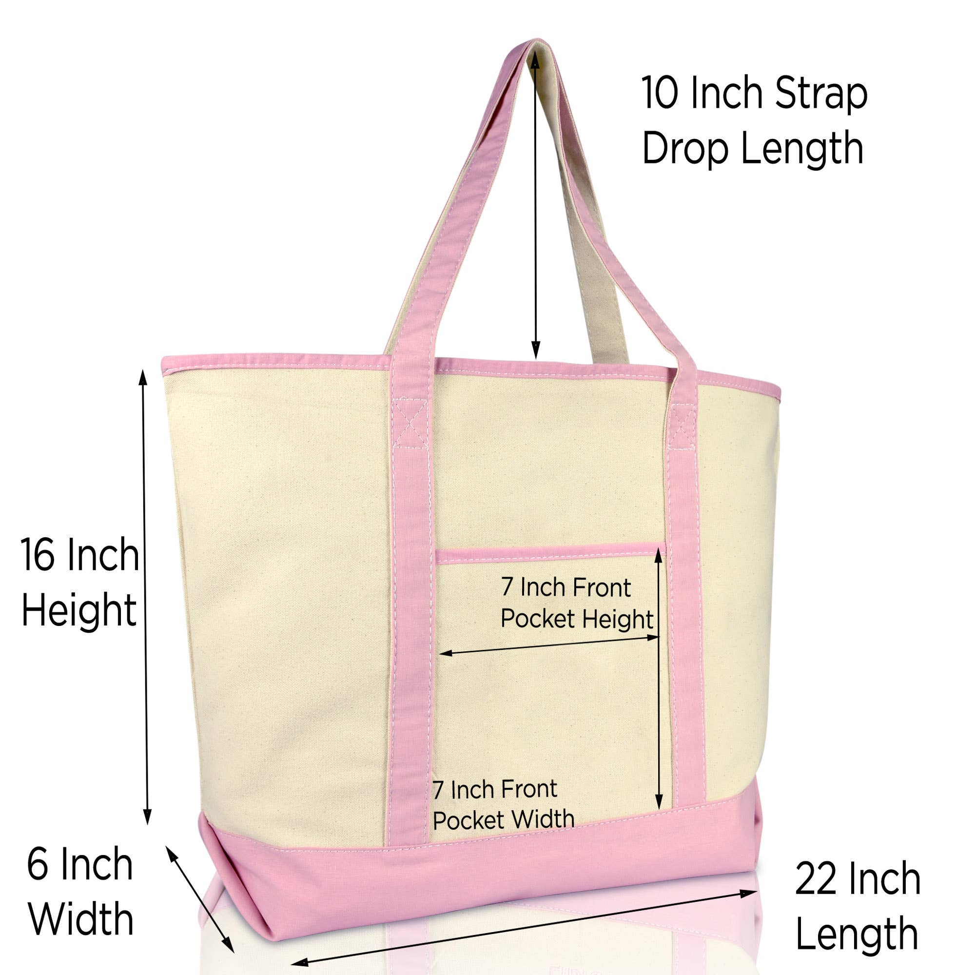 Dalix - Wholesale Tote Bag - Women's - DALIX 22" Open Top Heavy Duty Deluxe Tote Bag Outer Pocket36