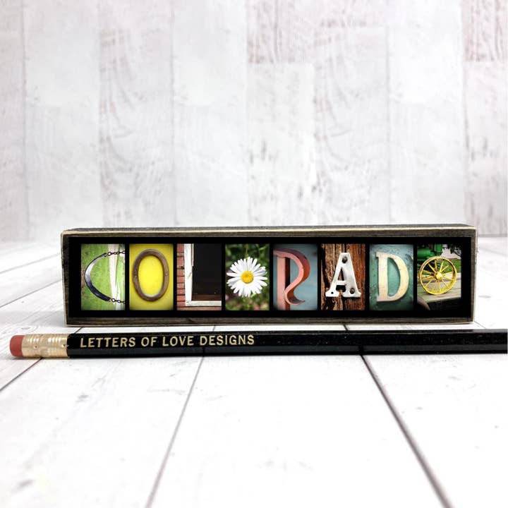 Colorado Art, Colorado Sign, Colorado Gifts, State Name Sign for wholesale by Letters Of Love Designs