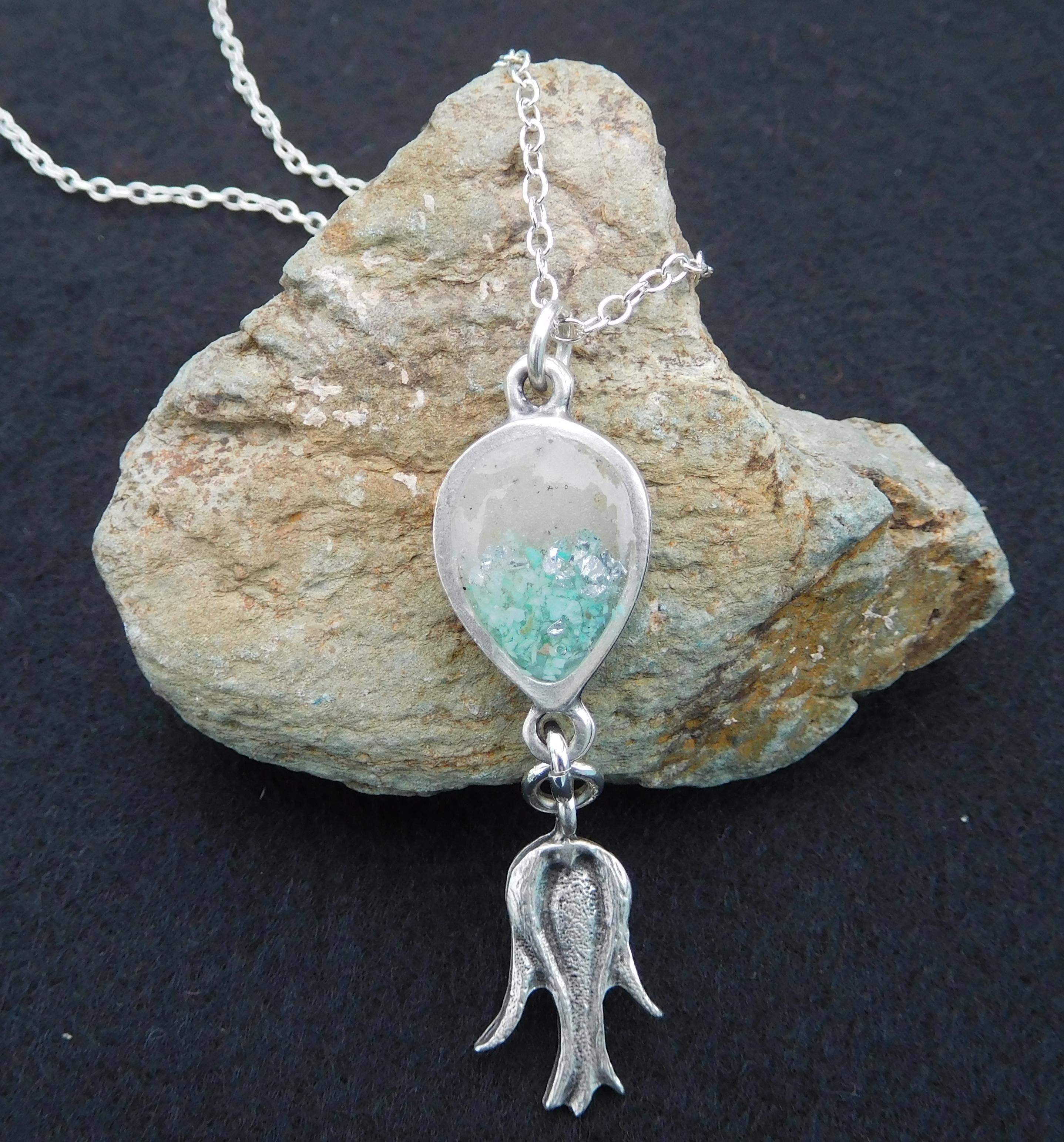Art & Soul 30a - Wholesale Pendant/Charm Necklace - Teardrop Necklace with Lotus Charm Customize Beach or City