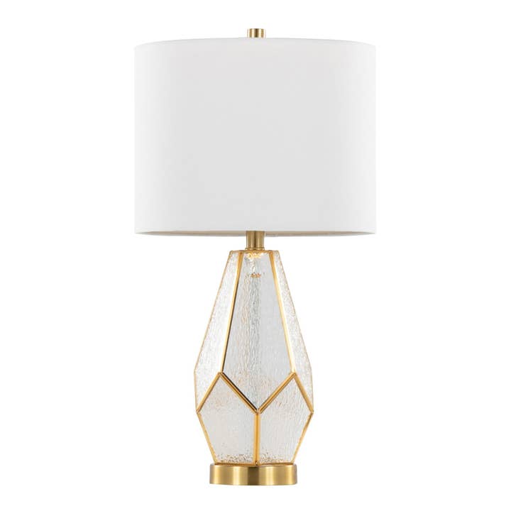 LumiSource and Grandview Gallery - Wholesale Accent/Desk Lamp - Geo Rain Glass 25" Table Lamp - Set of 2 in Gold Metal2