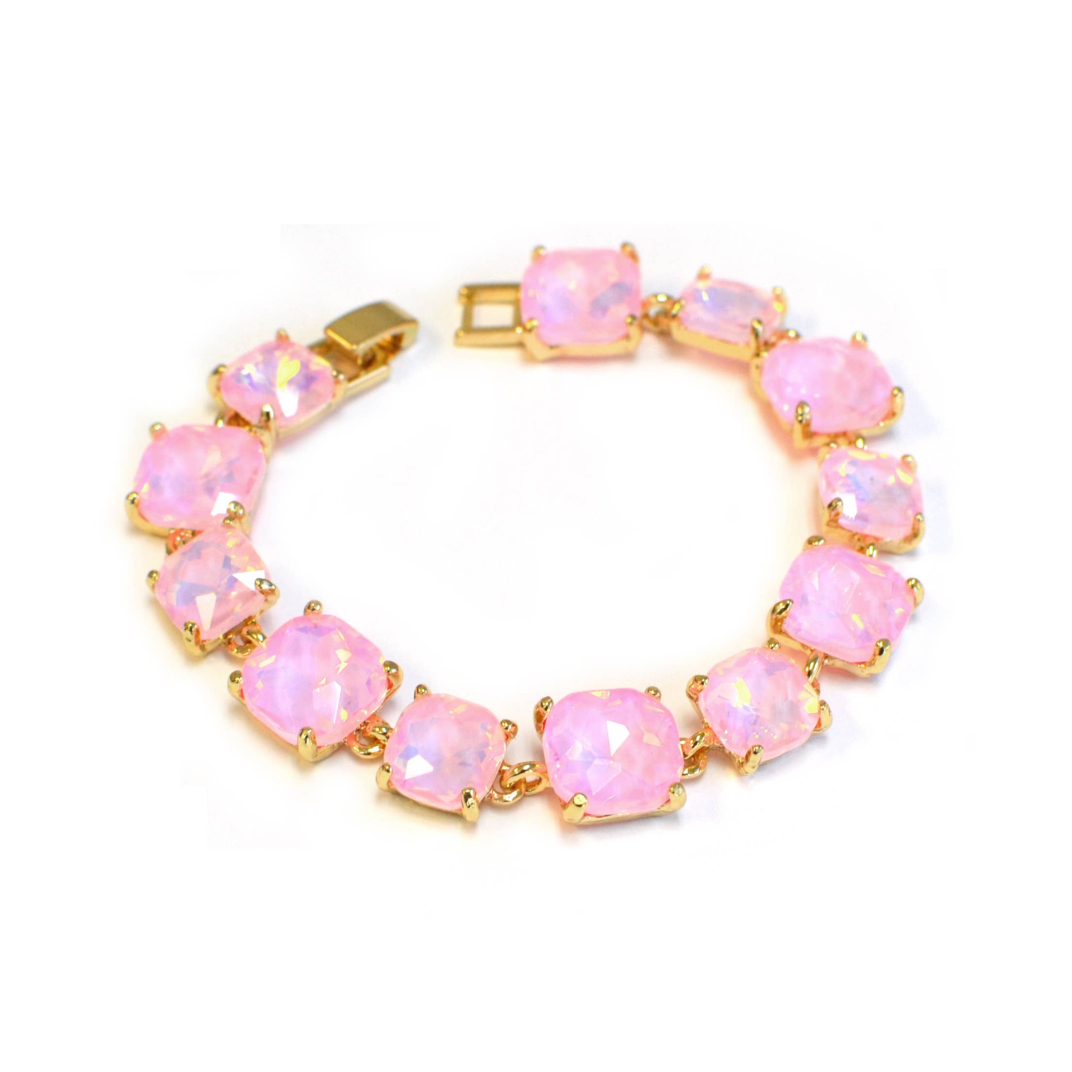 StarryNYC - Wholesale Link & Chain Bracelet - Cushion Cut Glass Crystal Linked Station Bracelet28