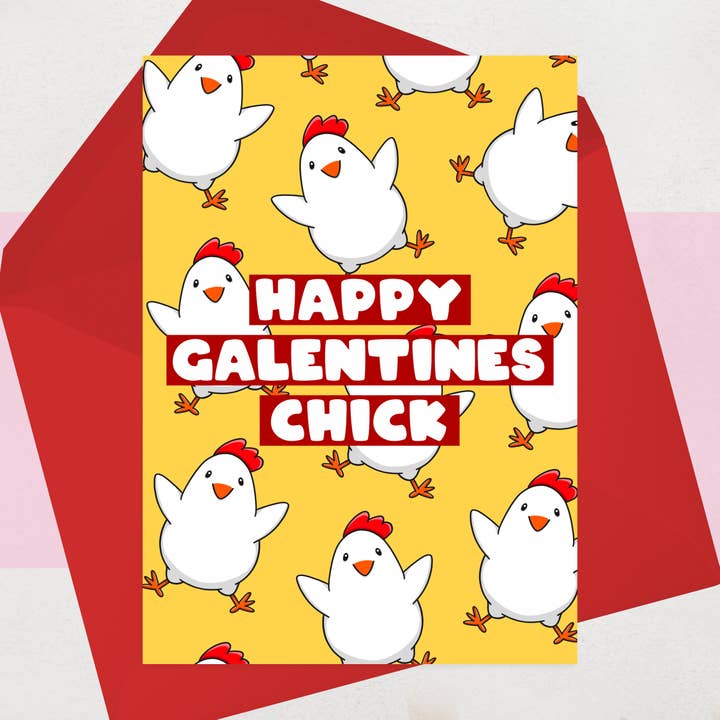 Galentine Valentines Day Cards, Funny Northern Chick Chicken for wholesale by OCD Greeting Cards