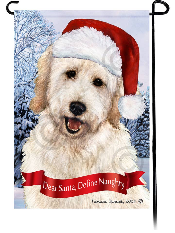 Goldendoodle Vit Kära Santa, Definiera Stygg - Trädgård... för wholesale av Pet Gifts USA, LLC