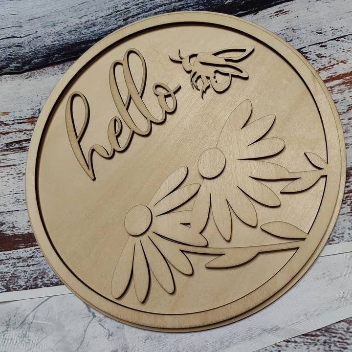 Wood Sign DIY Paintable Round Sign, Paintable for Crafting for wholesale by LeafBloomStudio