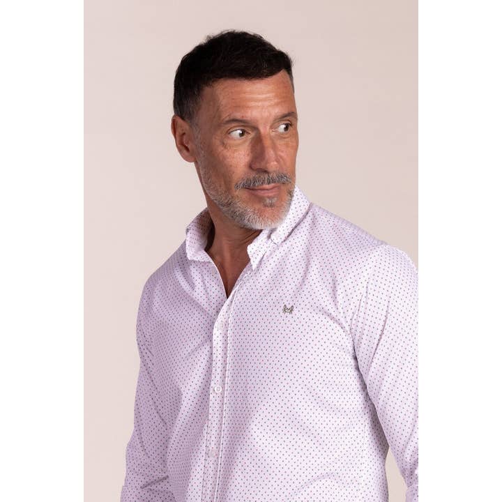 Mönstrad skjorta khaki och orange | Baeza för wholesale av Custi Mikelo: Made in Spain