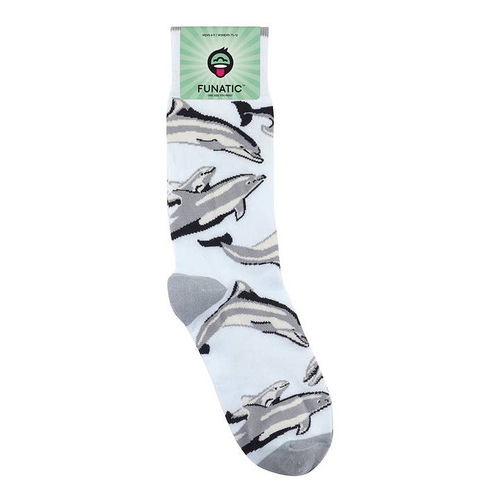 Funatic - About Face Designs - Nice Enough Merch Co - Wholesale Socks - Unisex - Dolphins Socks - Closeout | Funatic
