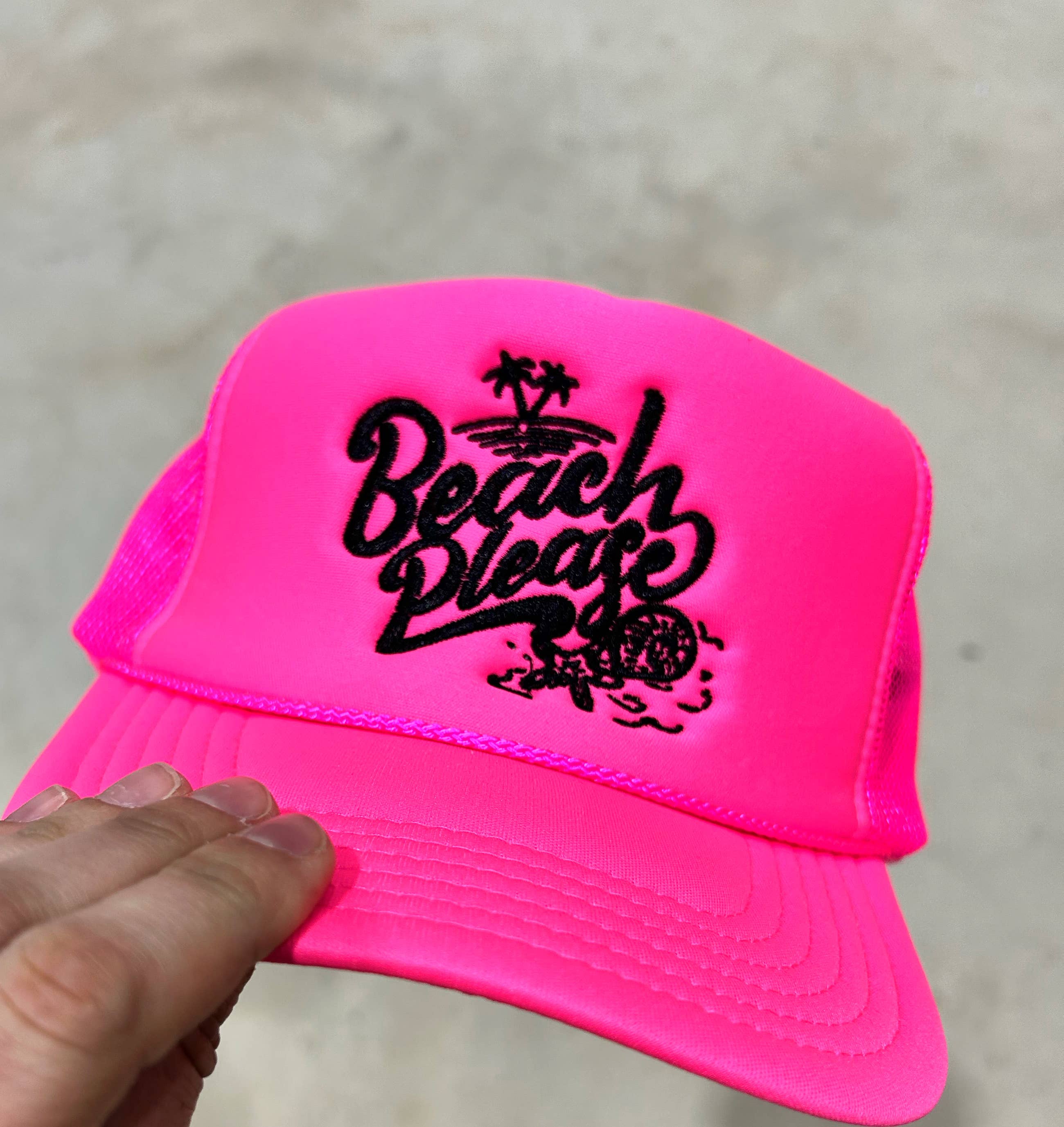 Vibes Hat Company - Wholesale Trucker Hat - Women's - Beach Please Neon Pink Trucker | Summer Truckers | Trending 1
