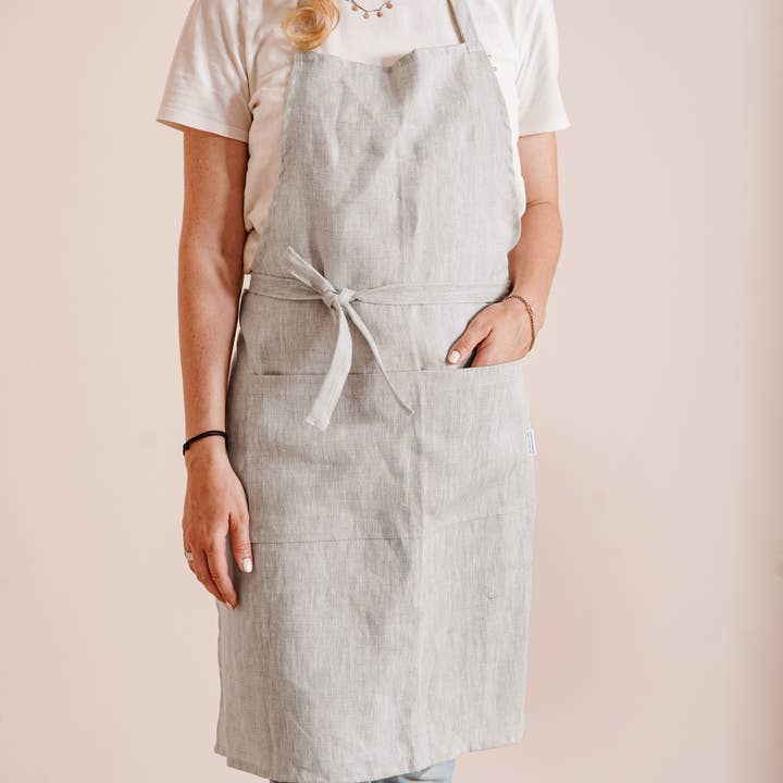 LinenQ – Engroshandel Forklæde – Linnedforklæde med lommer i forskellige farver