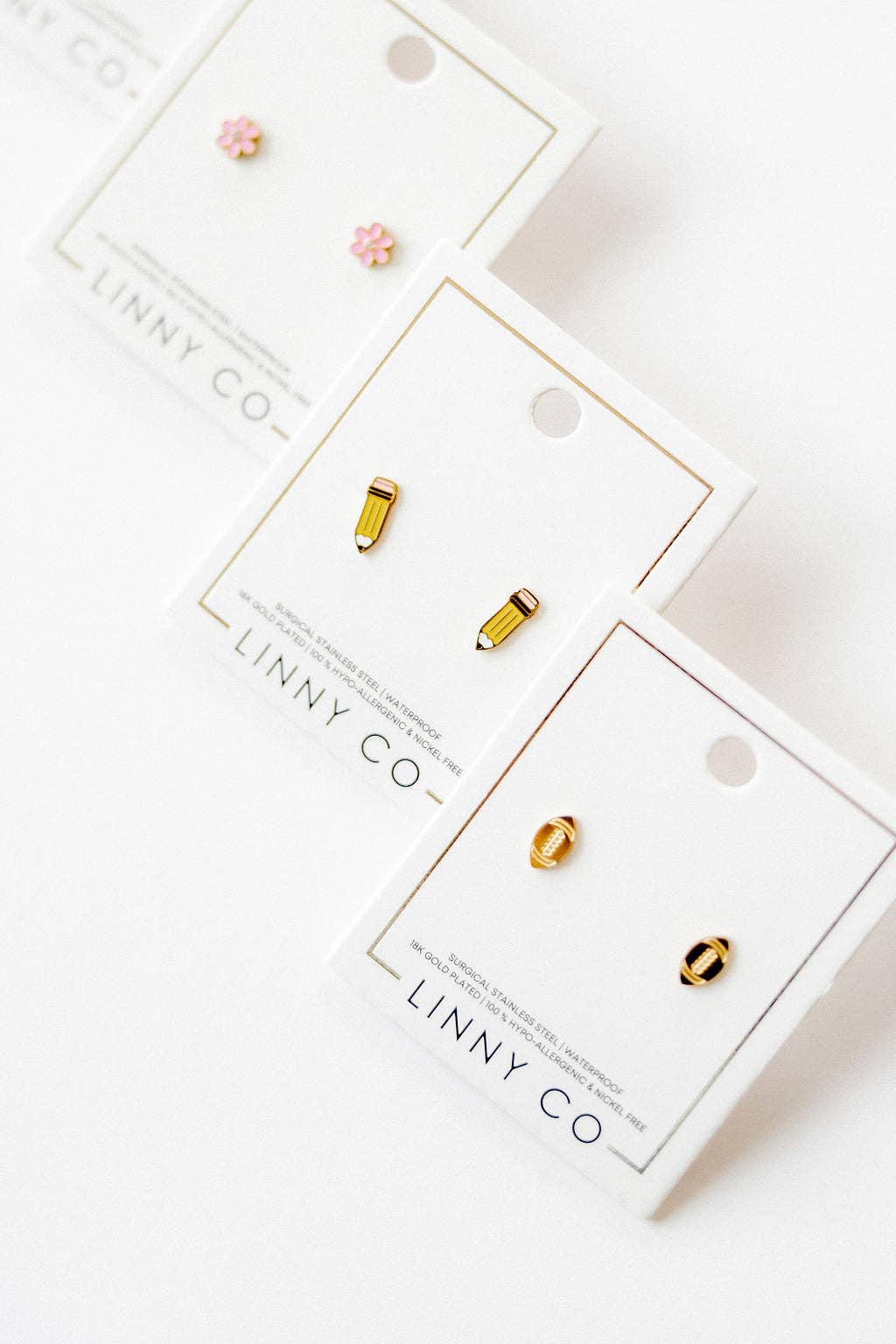 LINNY CO - Wholesale Stud/Post Earrings - Screwback Stud Earrings - Football9