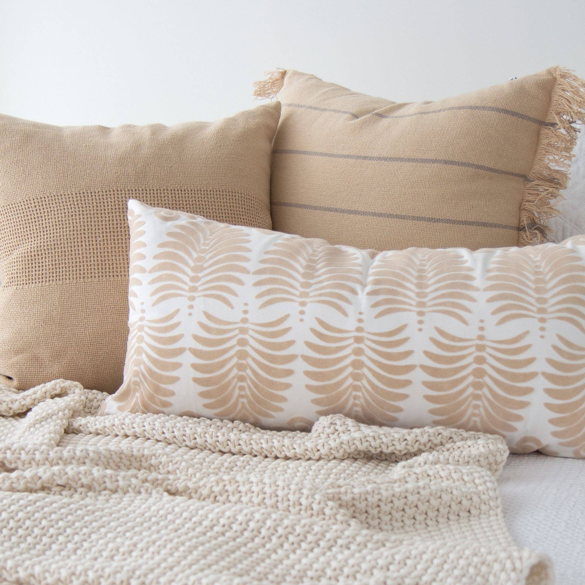 Tajik  Home  LLC - Wholesale Throw Pillow Cover - Taylor Striped Pillow Cover with Frayed Edges – Modern 1