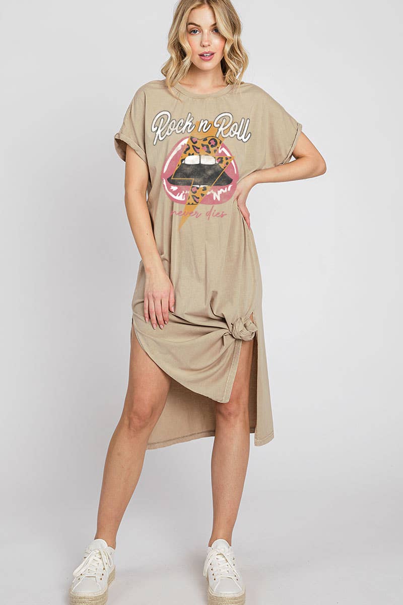 HRTandLUV - Wholesale Dress – Women's - ROCK AND ROLL NEVER DIES MINERAL GRAPHIC DRESS2