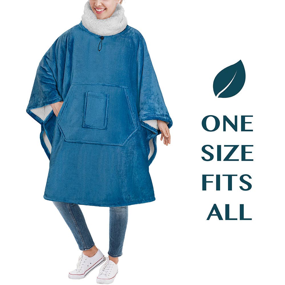 Pavilia - Wholesale Poncho - Women's - Neck Warmer Hooded Poncho Blanket60