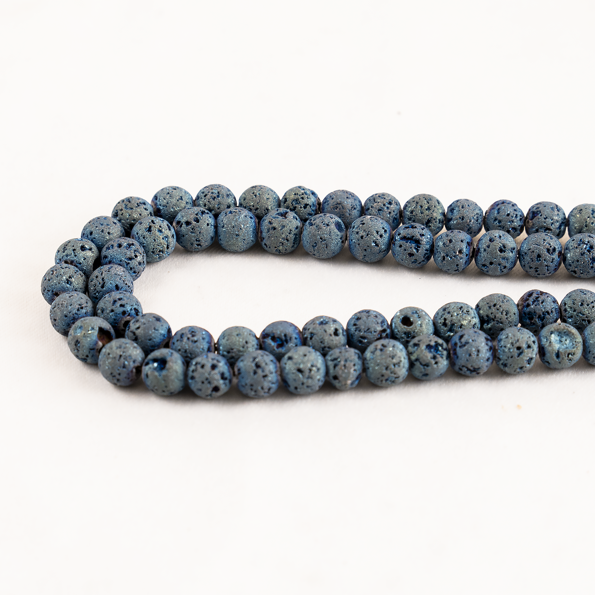 Soothing Crystals Beads - Wholesale Beads - Round Volcanic Stone Beads | Blue Lava | Gemstone Rock Beads5