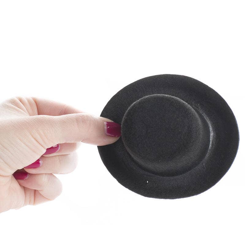 Factory Direct Craft - Wholesale Doll Clothing - Kids - Black Flocked Top Hat - Select Size 2