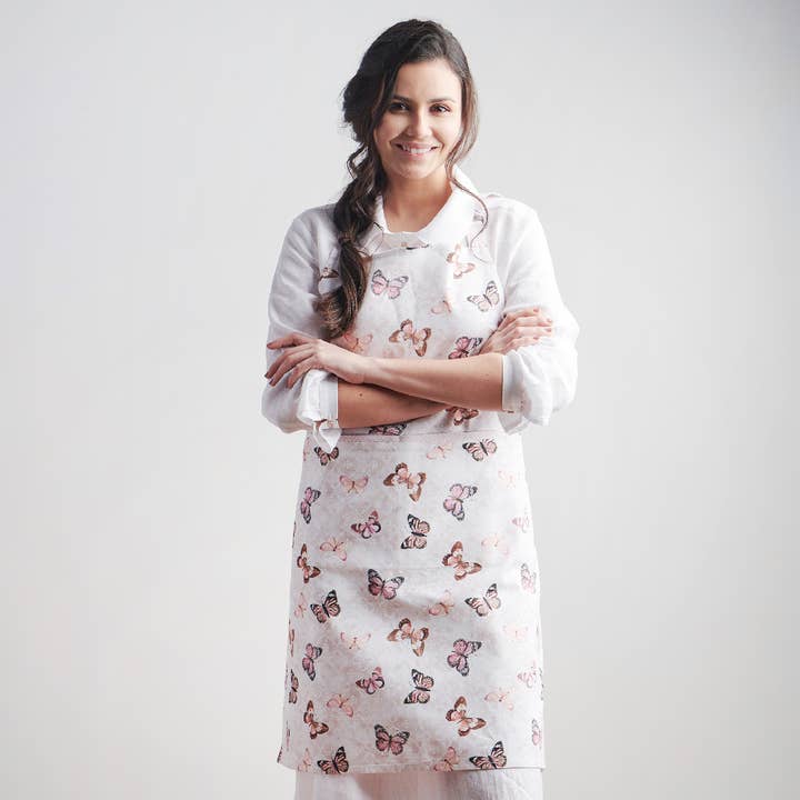 Apron 100% Cotton - Everyday Cooking - Butterflies for wholesale by Maison d'Hermine - Design in Every Thread
