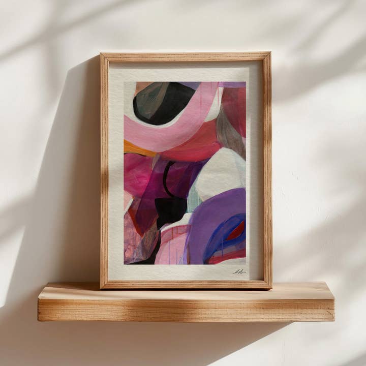 Stampa Astratta in Rosso e Viola Vivace – Arte Moderna da Parete per la vendita all'ingrosso da parte di Michele Renee Atelier