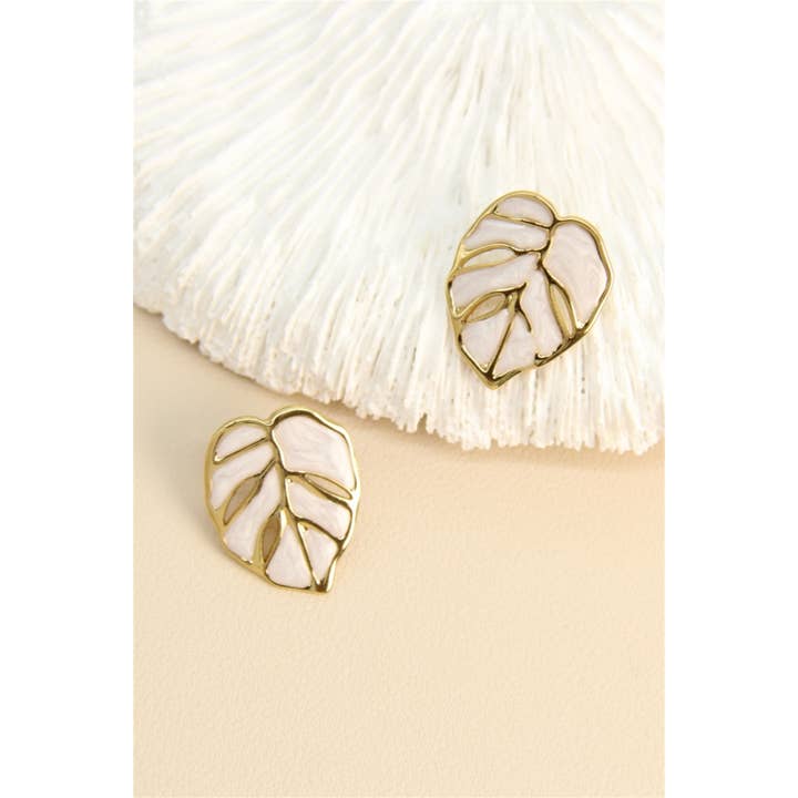 BELLISSIMA BIJOUX - Wholesale Stud/Post Earrings - Enamel Leaf Earrings – Tropical Collection3
