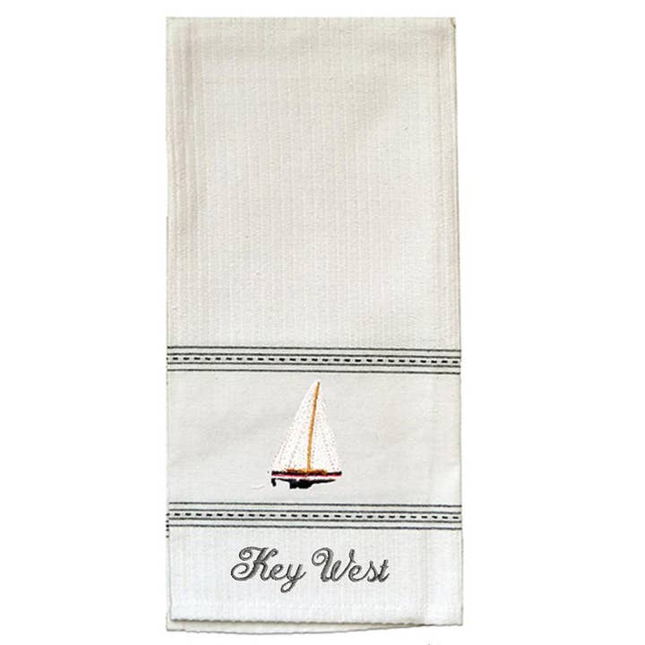 Sejlbåd Premium Broderede Køkkenhåndklæder. Min. 12. for engroshandel hos Taylor & Co. - The Taylor Collection