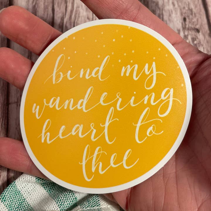 Autocollant Vinyle Foi Attache Mon Cœur Vagabond, Hymne Chrétien pour la vente par And Hope Designs - Cards, Stickers & Stationery
