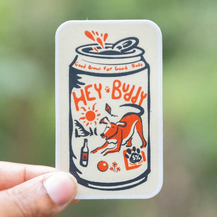 Hey Buddy Beer | Adesivo por atacado de Menottees