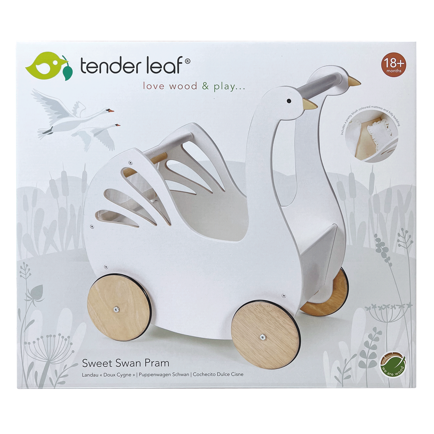 ThreadBear Design UK/EU – wholesale Doll pram – Kids – Sweet Swan Pram5