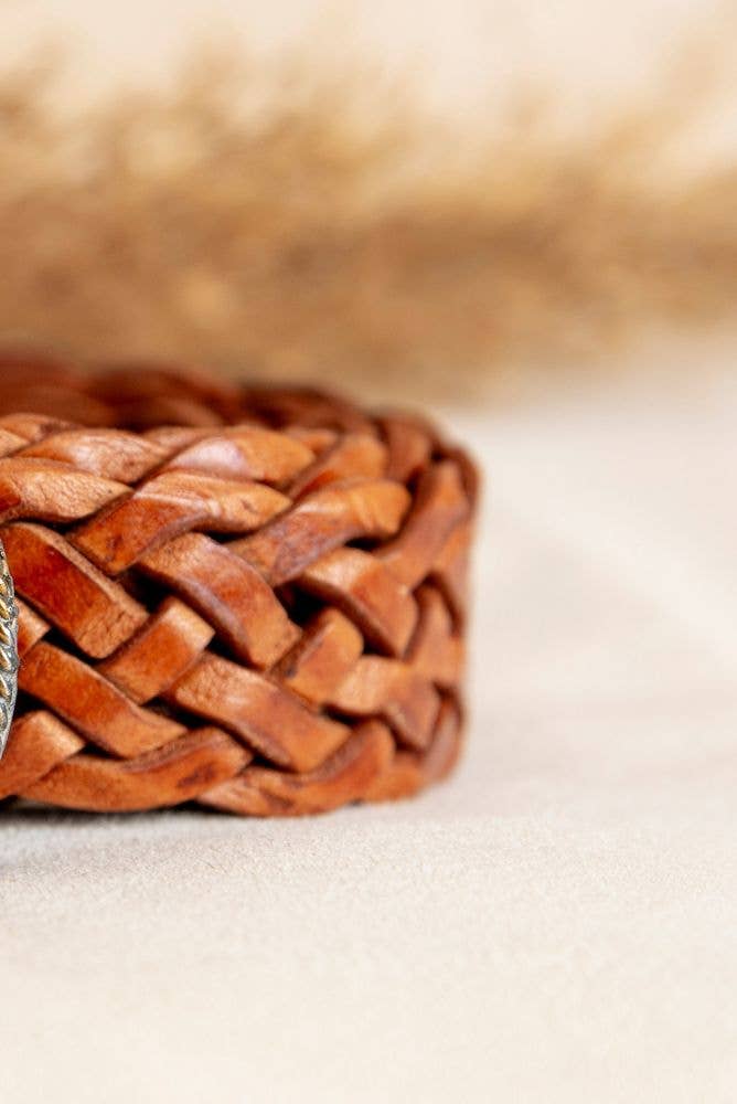 Lula Natura - Wholesale Belt - Women's - BROWN LEATHER BELT SQUARE EMPIRE0