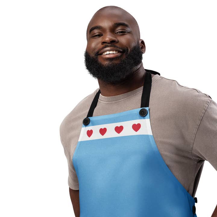 Chicago Love Apron - One Size All Over Print for wholesale by Hello Design