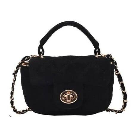 Schwarze Mini-Umhängetasche aus weichem Veloursleder, elegante Clutch/Geldbörse/Tasche für den Großhandel von Fleur de lys collections