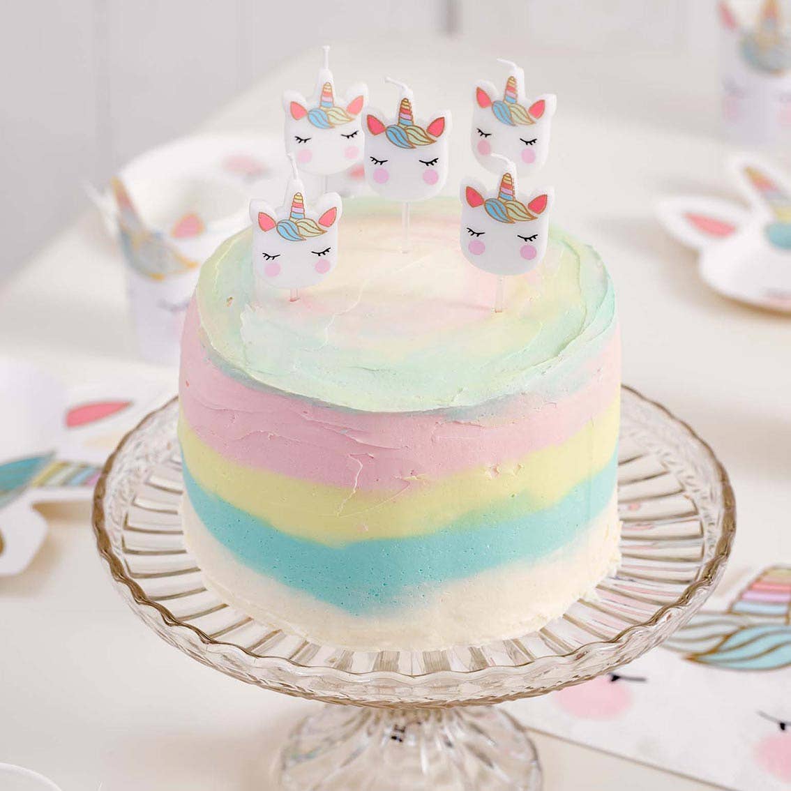 Talking Tables USA - Wholesale Cake Candle - Unicorn Birthday Candles - 5 Pack | Cake Candles |2