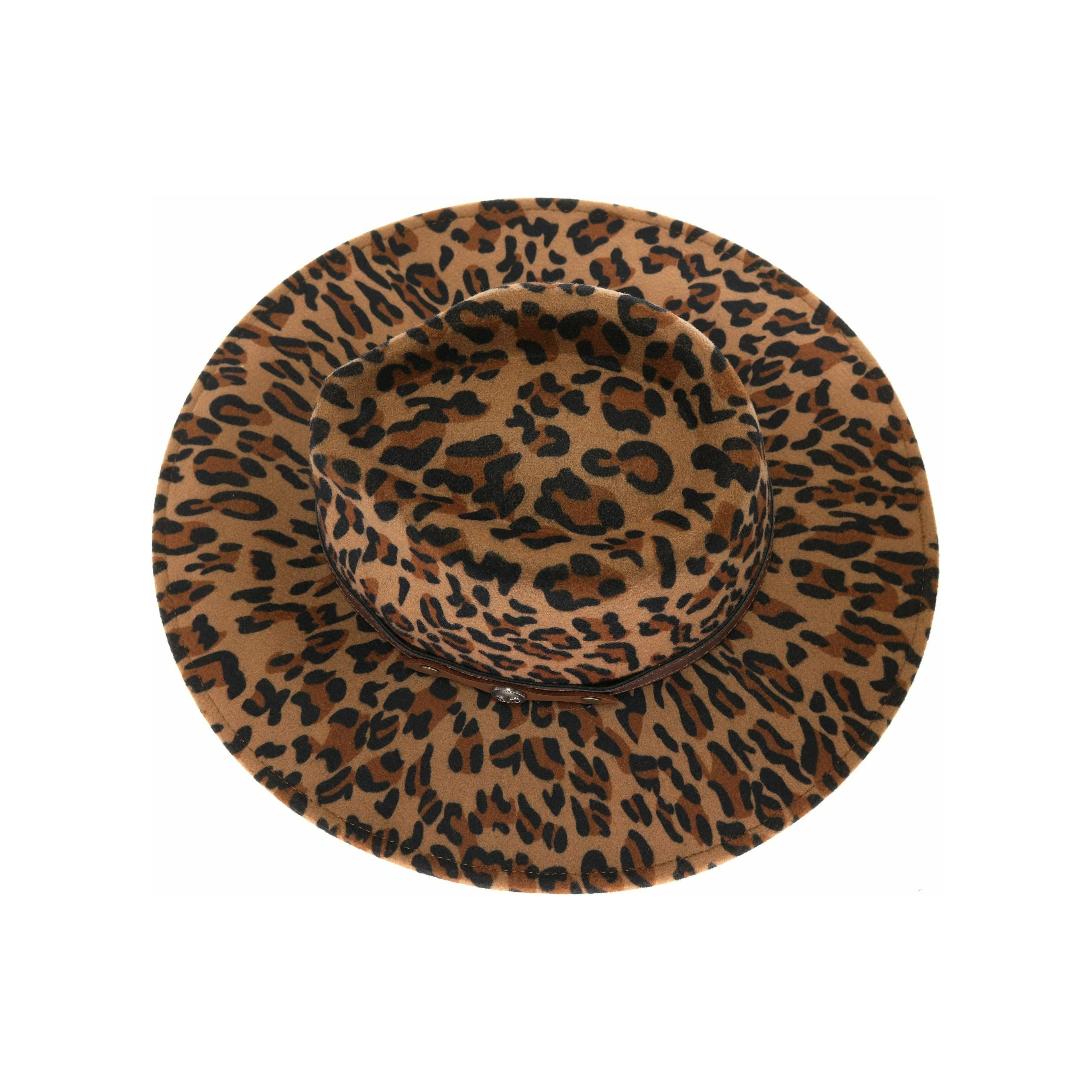 Leopard Vegan Fabric C.C Panama Hat WF6 for wholesale on Faire4